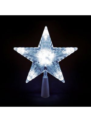 Puntale Stella per albero di Natale, 10 Led Flashing ghiaccio a batteria