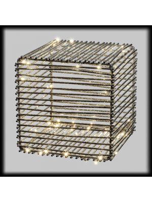 Cubo 3D 27 cm, 60 led a luce fissa, bianco naturale 4000°K