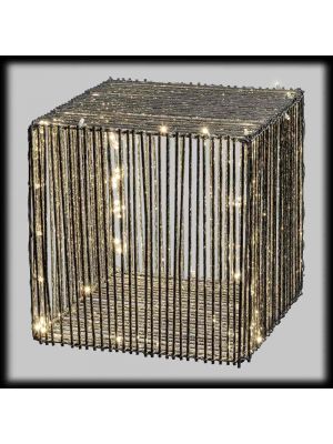 Cubo 3D 37 cm, 100 led a luce fissa, bianco naturale 4000°K