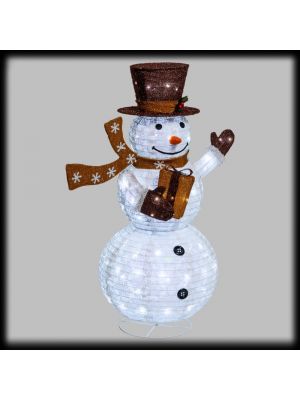 Pupazzo di neve 3D 120 Led Flashled, H 125 cm, bianco ghiaccio