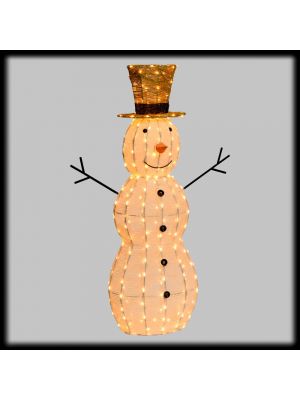 Pupazzo di neve 3D H 150 cm 320 led a luce fissa tradizionale