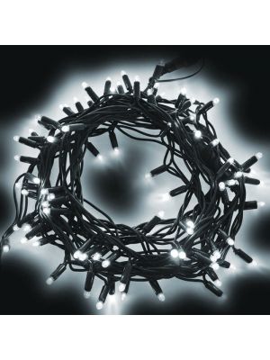 Catena luminosa 10 m, 96 Maxiled luce fissa, prolungabile, SENZA alimentazione, bianco ghiaccio