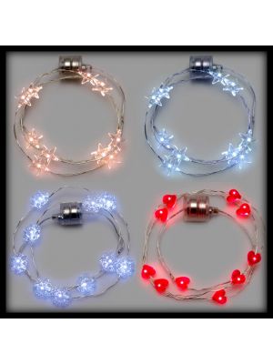 Kit 4 Collane luminose Natalizie 10 Microled a batteria - luce fissa - multicolor