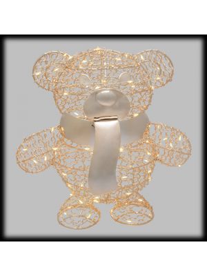 Orsetto luminoso di Natale H27cm|Bianco caldo, luce fissa 