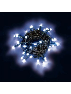 Catena luminosa di Natale - 10 mini bulbi led a luce fissa - reflex - bianco ghiaccio