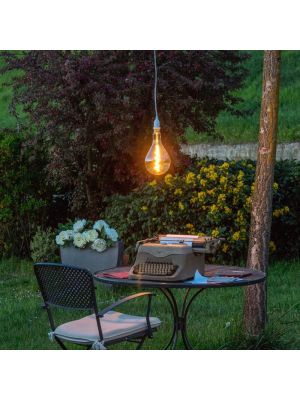 Lampadina decorativa Vintage Maxi Pera a sospensione su stringa bianca 