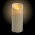 Candela Ø 7,5 x h 18 cm in cera ruvida Avorio, moving flame, led bianco classic