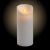 Candela Ø 7,5 x h 18 cm in cera ruvida Bianca, moving flame, led bianco classic