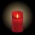 Candela Ø 7,5 x h 12,5 cm in cera ruvida Rossa, effetto fiamma, led bianco classic