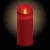 Candela Ø 7,5 x h 18 cm in cera ruvida Rossa, moving flame, led bianco classic