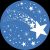 Gobo Ø37-23mm, 2 colori, per proiettore professionale, Stella cometa con stelle