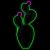 Fico d'India luminoso 78 x H 158 cm, neon bifacciale, 496 led, verde e rosa