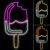 Set 3 ghiaccioli luminosi 60 x H 119 cm, neon bifacciale, 560 led, colori misti - rosa, marrone, giallo