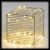 Cubo 3D argento 27 cm, 60 led superbright, luce fissa, bianco classic caldo