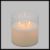 Candela Ø15cm x H15cm cera bianca con vetro, 3 moving flame, led bianco caldo