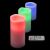 Set 3 candele led RGB cera bianca Ø7,5cm, telecomando effetto fiamma