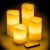 Set 4 candele in cera Avorio Ø7,5cm,telecomando led effetto fiamma,classic