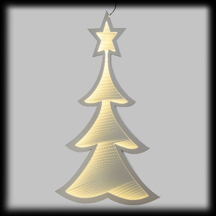 Albero Di Natale 80 Cm.Albero Di Natale 48 X H 80 Cm Infinity Mirror Bifacciale Luce Fissa Bianco Caldo Uso