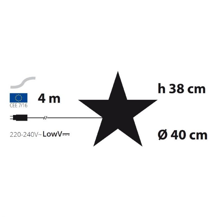 Novaliv Stella decorativa di Natale | 8 cm stelle 8 m lunghezza