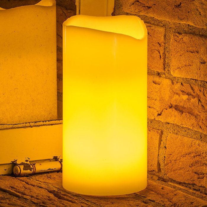 Candele A Led Senza Fiamma Set 3 Candele Cera Avorio 7,5 Cm Con Telecomando Candele A Led In Cera - Foto 5