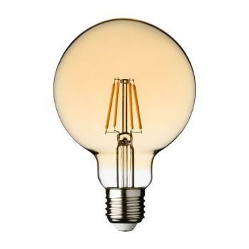 Lampadina Globo ø95 mm E27 Led Bulbs G95 4x Filament 4W, bianco caldo, Vintage Led Pro 4 filamenti old style