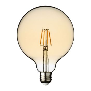 Lampadina Globo ø125 mm E27 Led Bulbs G125 4x Filament 4W, bianco caldo, Vintage Led Pro da interno ed esterno