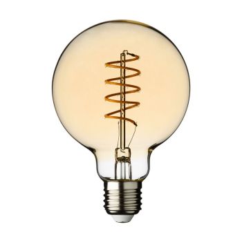 Lampadina Globo ø95 mm E27 Led Bulbs G95 Spiral Filament 4W, bianco caldo, Vintage Led Pro vetro gold