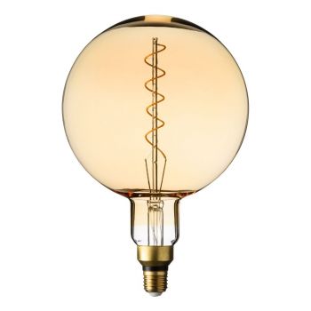 Lampadina Maxi Globo ø200 mm E27 Led Bulbs G200 Spiral Filament 4W, bianco caldo uso interno vetro oro