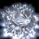 Catena luminosa 10 m, 200 maxi led luce fissa, SENZA trasformatore, prolungabile cavo bianco, bianco ghiaccio