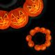 Catena luminosa 10 zucche Halloween glitter a batteria luce fissa led arancione