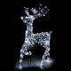 Renna galoppante h85 cm in cristalli di acrilico 200 led - luce fissa - bianco caldo 