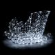 Slitta di Babbo Natale h40 cm in cristalli di acrilico 120 led - luce fissa - bianco freddo