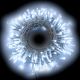 Catena 25,20 m cavo trasparente 360 miniled a luce fissa bianco ghiaccio freddo