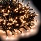Catena grappolo 16 m minicluster 750 led a luce fissa bianco caldo tradizionale cavo verde