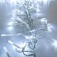 Catena festone 15 m cavo trasparente cluster 1500 miniled a luce fissa bianco ghiaccio freddo