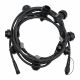 Catena 5 m con 8 portalampade E27 prolungabile cavo nero Vintage Led old style