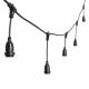 Catena 5 m con 8 portalampade pendenti corti E27 prolungabile cavo nero Vintage Led Pro professional