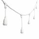 Catena 5 m con 8 portalampade pendenti corti E27 prolungabile cavo bianco Vintage Led Pro uso esterno