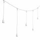 Catena 5 m con 8 portalampade pendenti lunghi E27 prolungabile cavo bianco Vintage Led Pro fino a 70 cm