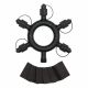 Connettore multiplo circolare nero a 5 uscite 230V per serie Vintage Led Pro da esterno