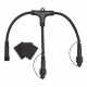 Connettore multiplo nero a T con 2 uscite 230V per serie Vintage Led Pro uso interno ed esterno
