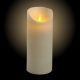 Candela Ø 7,5 x h 18 cm in cera ruvida Avorio, moving flame, led bianco classic
