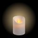 Candela Ø 7,5 x h 10 cm in cera ruvida Bianca, moving flame, led bianco classic