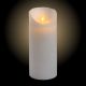Candela Ø 7,5 x h 18 cm in cera ruvida Bianca, moving flame, led bianco classic