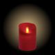 Candela Ø 7,5 x h 10 cm in cera ruvida Rossa, effetto fiamma, led bianco classic