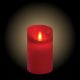 Candela Ø 7,5 x h 12,5 cm in cera ruvida Rossa, effetto fiamma, led bianco classic