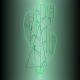 Decorazione luminosa Cactus h 120 cm, neon bifacciale, led verde