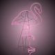 Decorazione luminosa Fenicottero h 115 cm, neon bifacciale, led pink