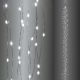 Cascata di luci 150 microled High Brightness, 10 stringhe 1,5 m, luce fissa, bianco ghiaccio cavo metal silver