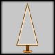 Albero di Natale triangolare Wood Natural, H 145 cm a luce fissa, bianco caldo 3000k